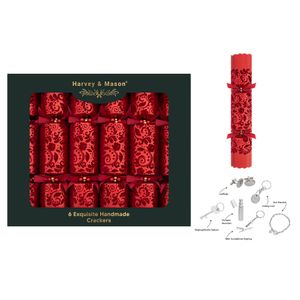 6 Exquisite Red Flock Crackers (13.5inch)	