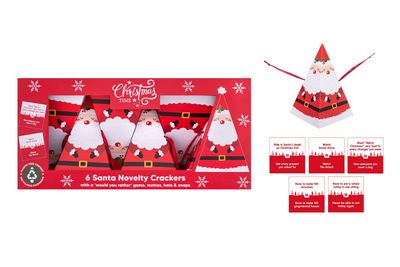 6 Santa Novelty Crackers	