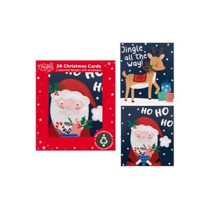 Santa & Reindeer	24 Mini Cards Xmas 
