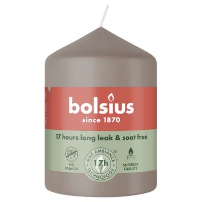 Bolsius Essentials Pillar Candle - 80 x 58mm - Light Taupe