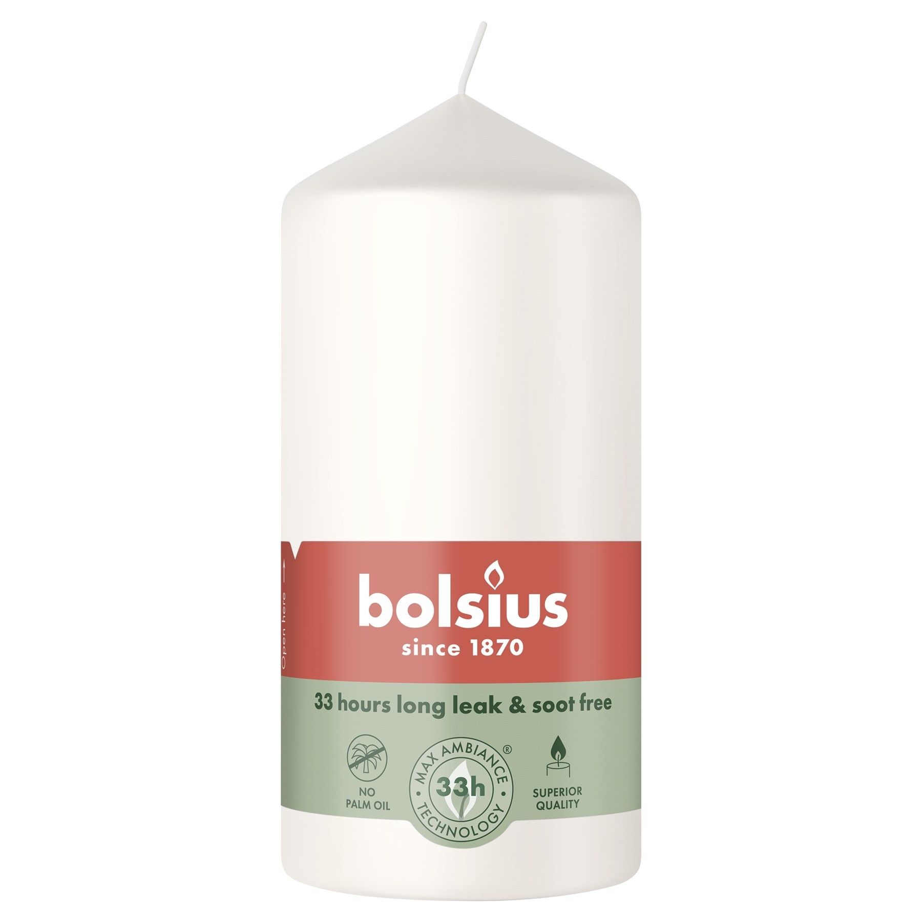 Bolsius Essentials Pillar Candle - 120 x 58mm - Cloudy White