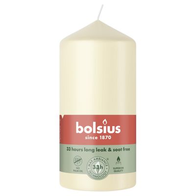 Bolsius Essentials Pillar Candle - 120 x 58mm - Soft Pearl