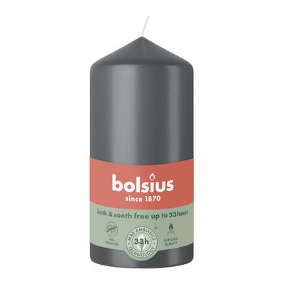 Bolsius Essentials Pillar Candle - 120 x 58mm - Stormy Grey