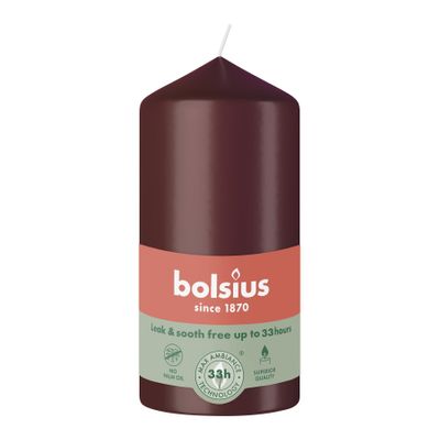 Bolsius Essentials Pillar Candle - 120 x 58mm - Velvet Red
