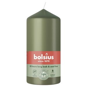 Bolsius Essentials Pillar Candle - 120 x 58mm - Fresh Olive