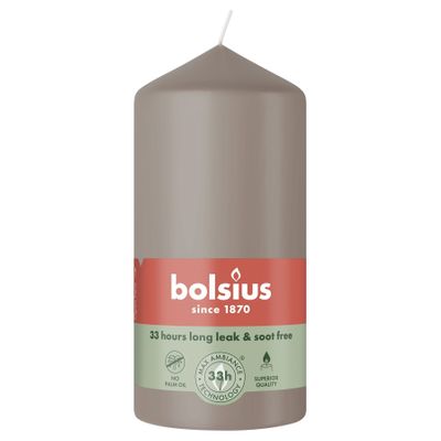 Bolsius Essentials Pillar Candle - 120 x 58mm - Light Taupe