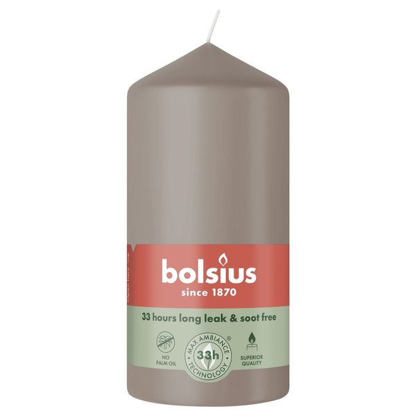 Bolsius Essentials Pillar Candle - 120 x 58mm - Light Taupe