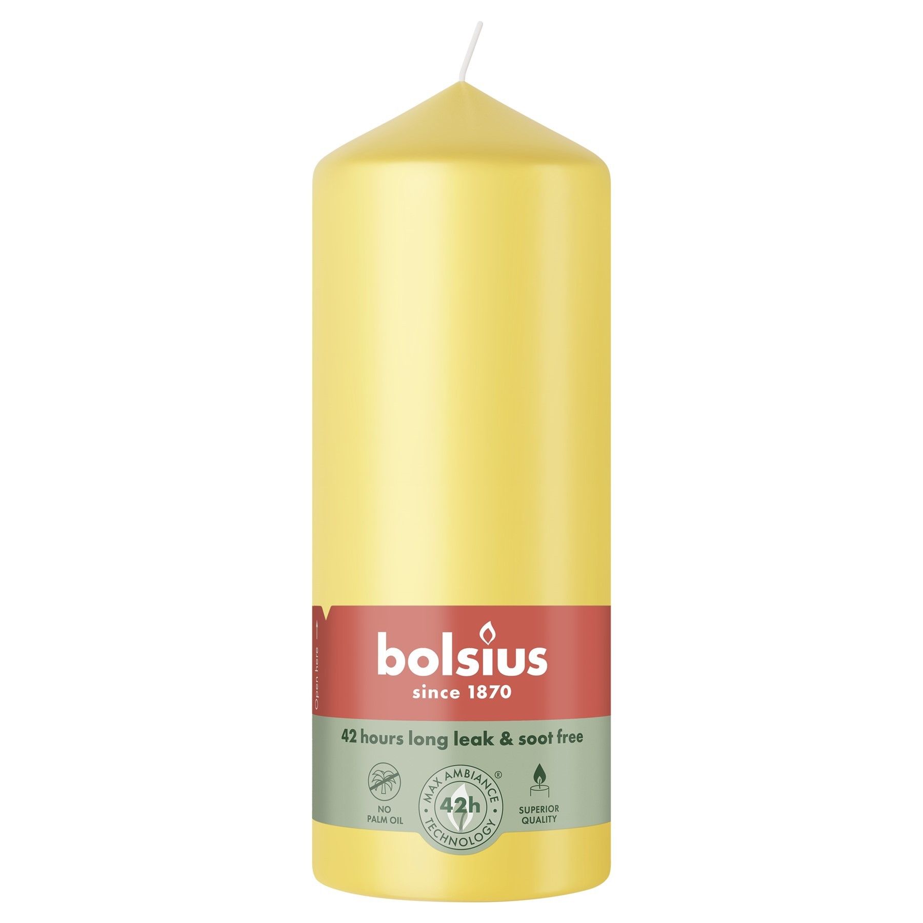 Bolsius Essentials Pillar Candle - 150 x 58mm - Sunny Yellow