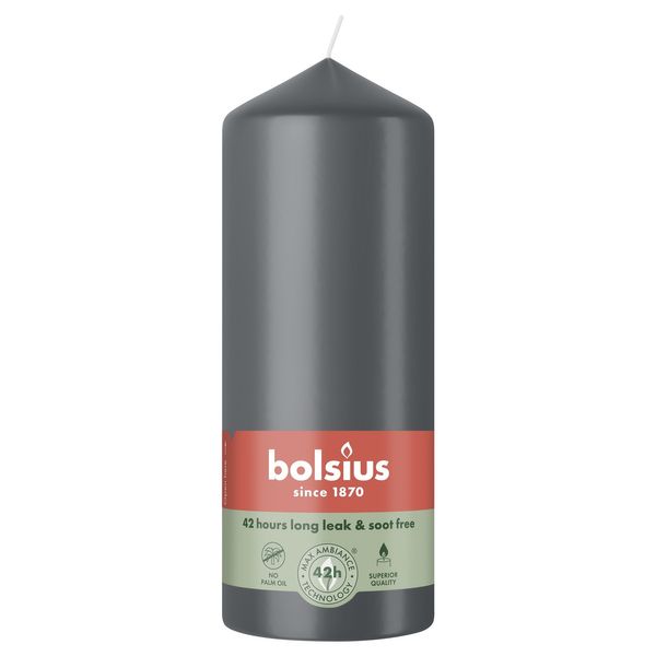 Bolsius Essentials Pillar Candle - 150 x 58mm - Stormy Grey