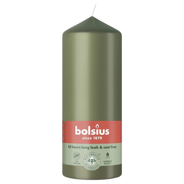 Bolsius Essentials Pillar Candle - 150 x 58mm - Fresh Olive