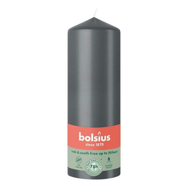 Bolsius  Essentials Pillar Candle - 200 x 68mm - Stormy Grey