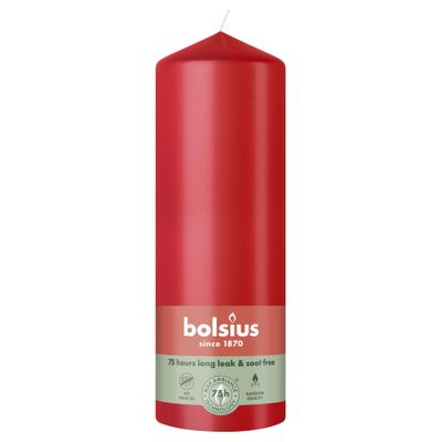Bolsius  Essentials Pillar Candle - 200 x 68mm - Delicate Red
