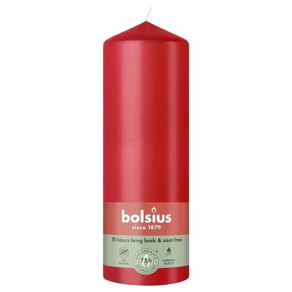 Bolsius  Essentials Pillar Candle - 200 x 68mm - Delicate Red