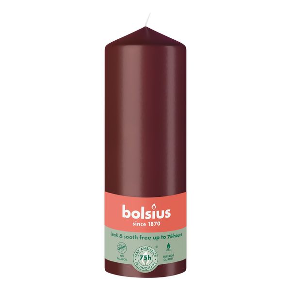 Bolsius  Essentials Pillar Candle - 200 x 68mm - Velvet Red 