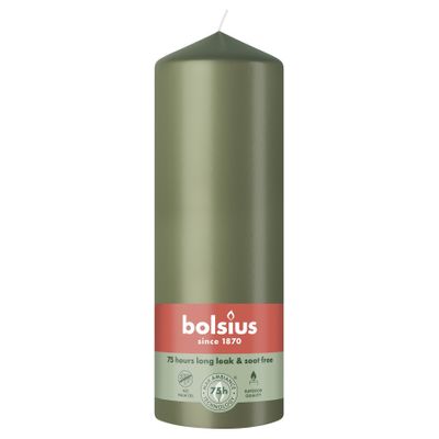 Bolsius  Essentials Pillar Candle - 200 x 68mm - Fresh Olive