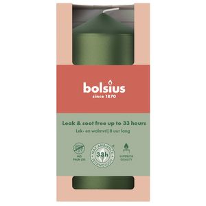 Bolsius Essentials Pillar Candle - 120 x 58mm - Metallic Green