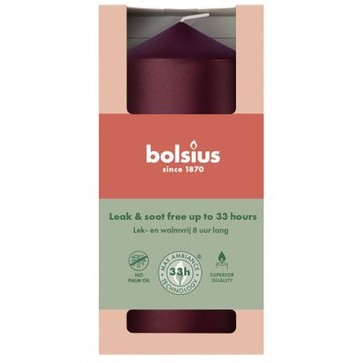 Bolsius Essentials Pillar Candle - 120 x 58mm - Metallic Red