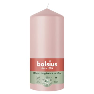 Bolsius Essentials Pillar Candle  - 130 x 68mm - Misty Pink