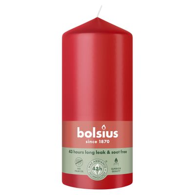 Bolsius Essentials Pillar Candle  - 130 x 68mm - Delicate Red