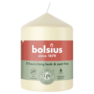 Bolsius Essentials Pillar Candle - 80 x 58mm - Soft Pearl