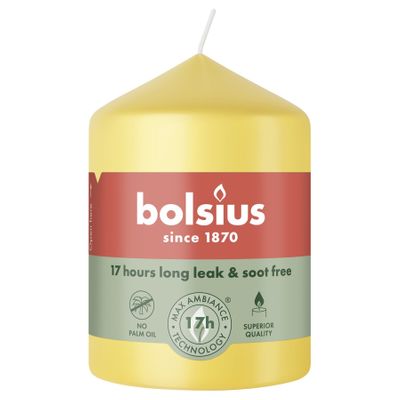Bolsius Essentials Pillar Candle - 80 x 58mm - Sunny Yellow