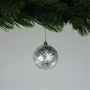 Crackle Silver Baubles (8cm) (6 Pieces)