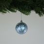 Crackle Blue Baubles (8cm) (6 Pieces)