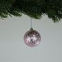 Crackle Pink Baubles (8cm) (6 Pieces)