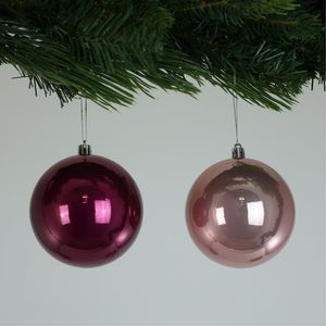 Pearlised Pink Baubles (10cm) (4 Pieces)