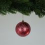 Crackle Red Baubles (10cm) (4 Pieces)