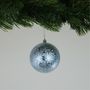 Crackle Blue Baubles (10cm) (4 Pieces)