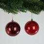 Pearlised Red Baubles (10cm) (4 Pieces)