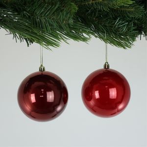 Pearlised Red Baubles (10cm) (4 Pieces)