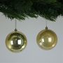 Pearlised Cream / Gold Baubles (10cm) (4 Pieces)