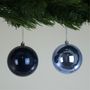 Pearlised Blue Baubles (10cm) (4 Pieces)