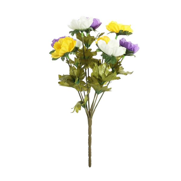 Essential Anemone Bunch Purple/Yellow/ Cream - 9 Heads