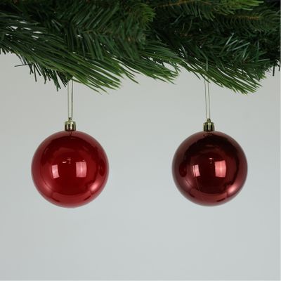 Pearlised Red Baubles (8cm) (6 Pieces)