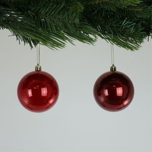 Pearlised Red Baubles (8cm) (6 Pieces)