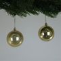 Pearlised Cream / Gold Baubles (8cm) (6 Pieces)
