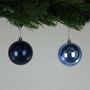 Pearlised Blue Baubles (8cm) (6 Pieces)