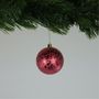 Crackle Red Baubles (8cm) (6 Pieces)