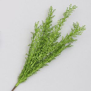 60cm Glitter Mini Leaf Bush Green