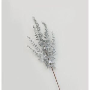 76cm Glitter Eucalyptus Spray Silv