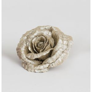 18cm Glitter Rose w/Clip Champ