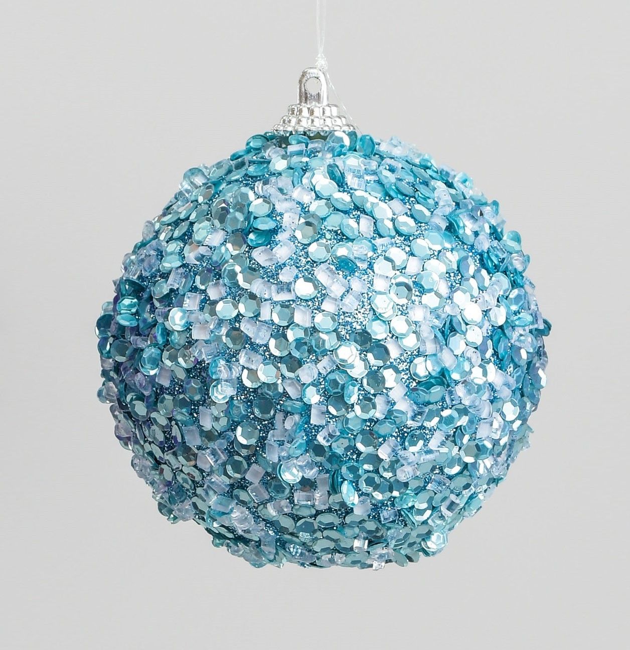 80mm Glitter/Sequin Ball Aqua