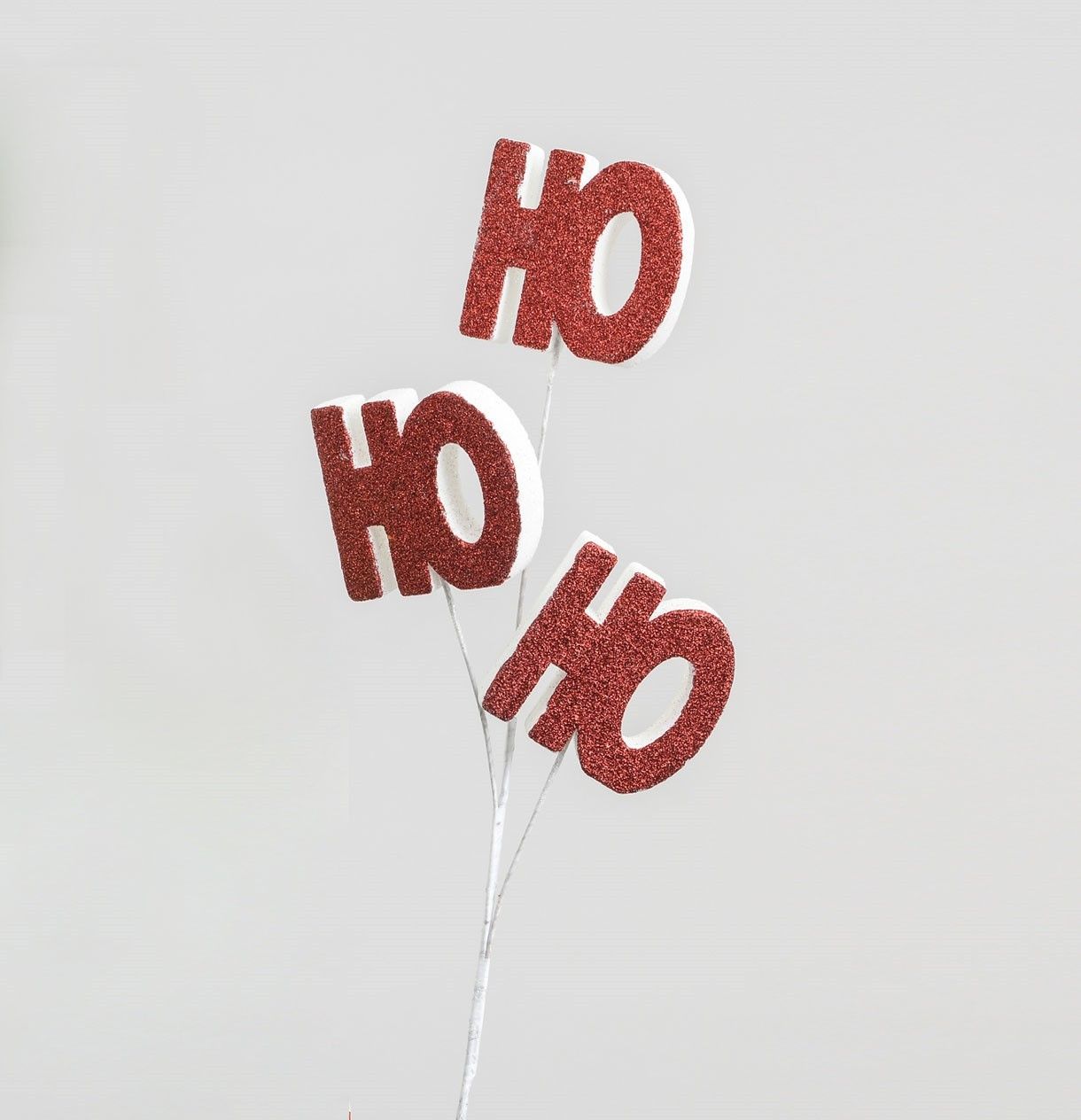 64cm Glitter HoHoHo Spray Red/Wht