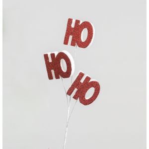 64cm Glitter HoHoHo Spray Red/Wht