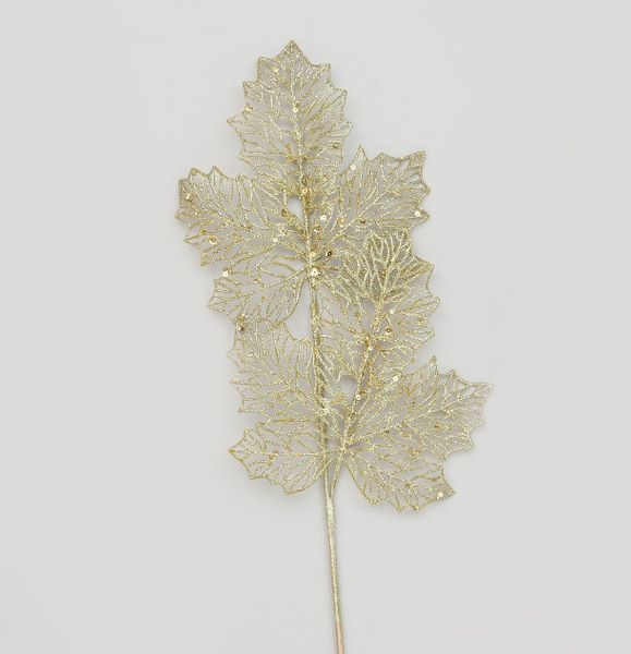 66cm Glitter Maple Leaf Champagne