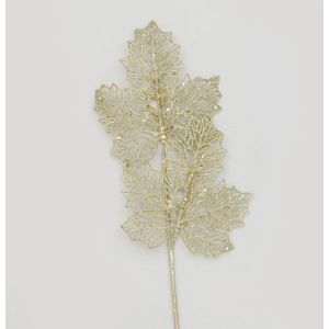 66cm Glitter Maple Leaf Champagne