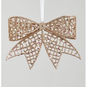 20cm Glitter Bow Decoration Rose